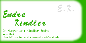 endre kindler business card